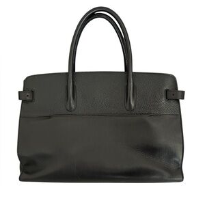Cuyana black leather work satchel